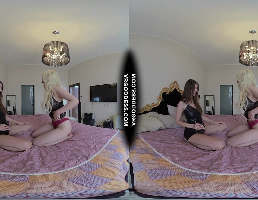 Double Dildo Love Rebeka Ruby Lesbian Fucking with Blondie Kapri