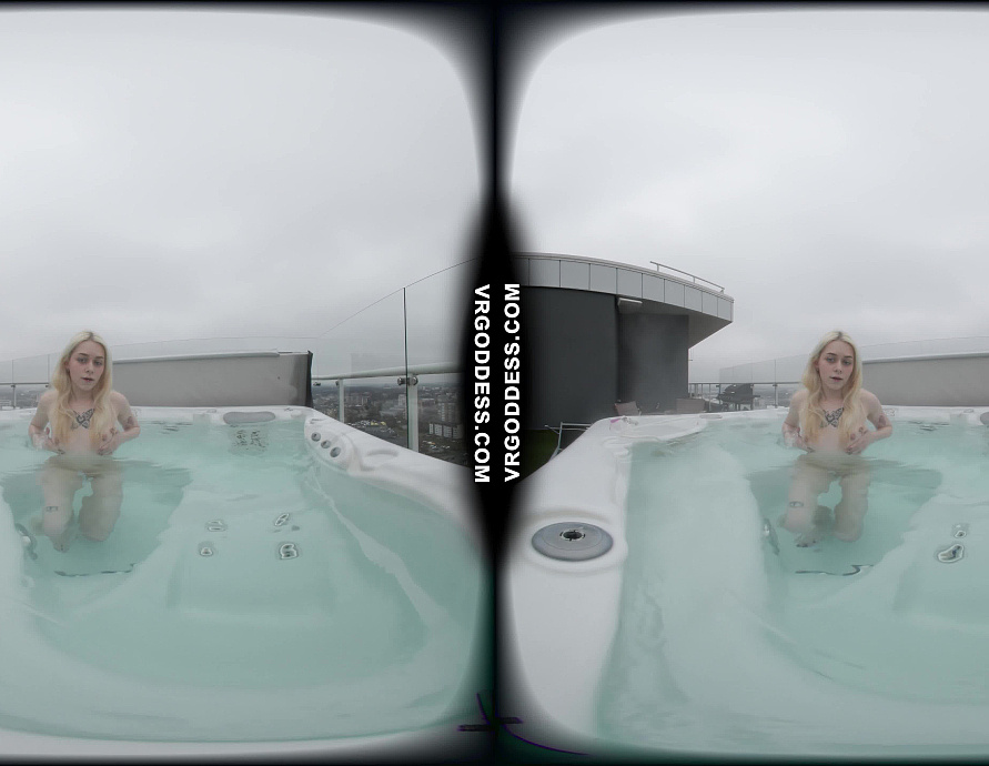 Hot 18Yo Blonde Alice Rooftop Jacuzzi Masturbation Outdoors
