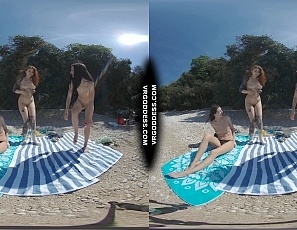 062523_3_babes_naked_on_vacation_beach_picnic_playing_frisbee_searching_for_shells_and_bubbles_cheri_rebeka_ruby_matty