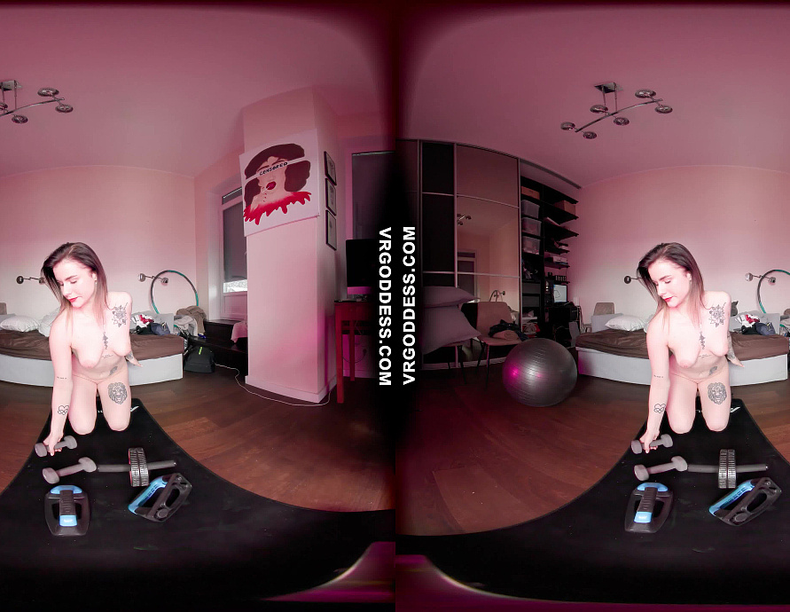 Melonie Getting Sweaty Working Out Naked